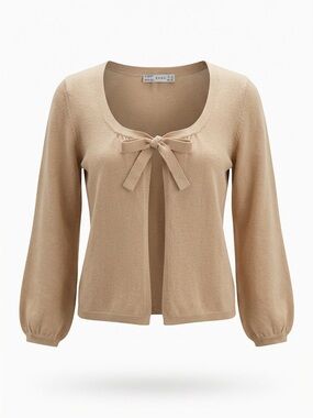 ZARA Beige Tie Front Cardigan